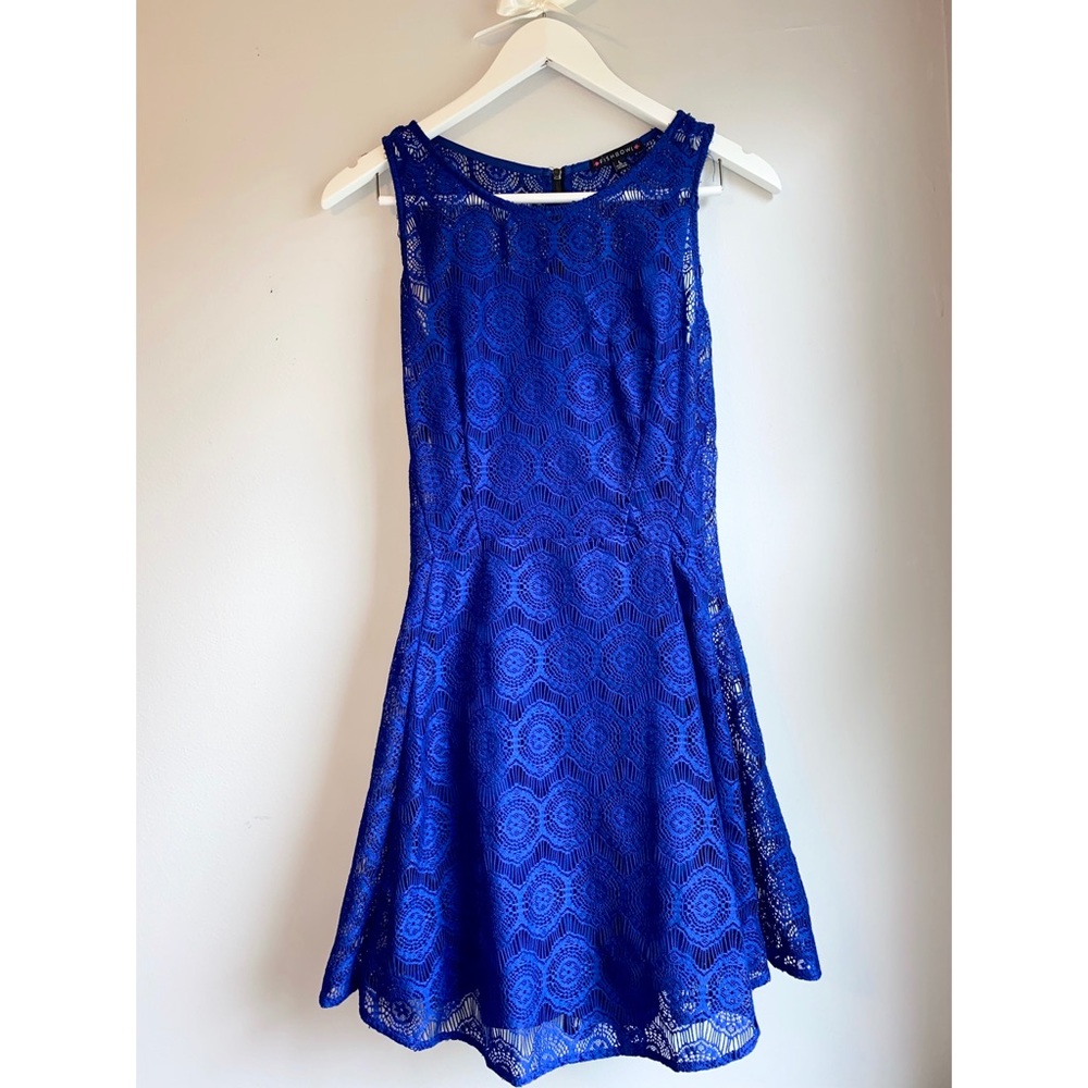 Royal with Lace Dress